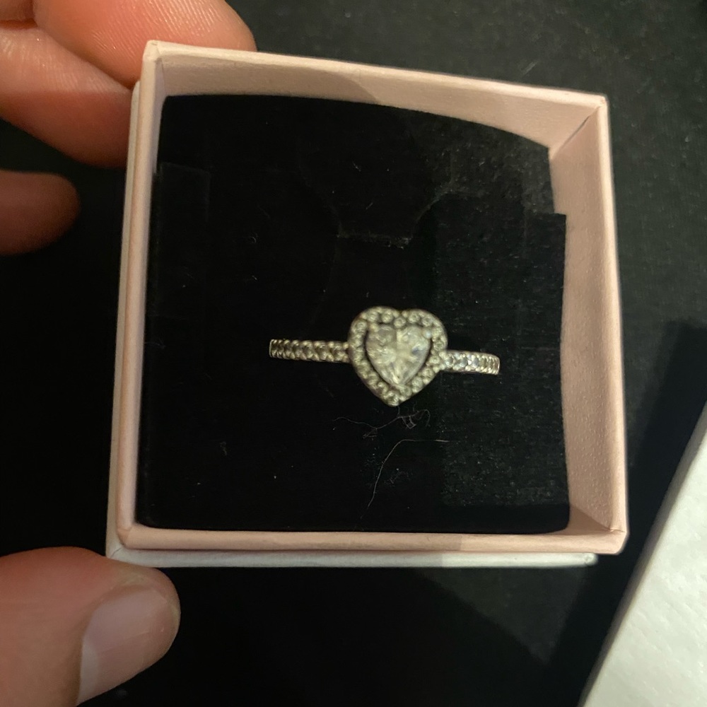 Pandora elevated heart ring silver